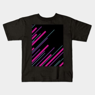 Diagonals - Pink, Purple, Blue and Black Kids T-Shirt